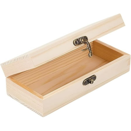 Wooden Box Rectangle Blanched Almond 18x8x5cm