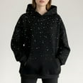 thumbnail image 2 of Rhinestone Hoodie Women | Oversized | Unisex Sparkly Pullover Hoodie Shimmer Glitter Sweatshirt | for Streetwear, 2 of 9