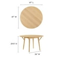thumbnail image 3 of Modway Gallant 47" Round Wood Dining Table with Tapered Legs in Oak, 3 of 7