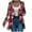 Red, variant on Otntypg Wool Blend Plaid Jackets for Women Lightweight Casual Fall Winter Open Cardigan Outwear Tops Loose Fit Shawl Collar Flannel Shacket Jacket Coffee XXL