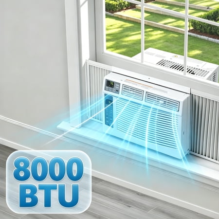 Aprafie 8000 BTU Window Air Conditioner, 4-in-1 Room AC Units with WiFi App & Remote Control, Cools Up to 350 Sq.Ft., White