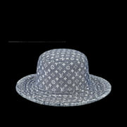 Angle View: Louis Vuitton Monogram Denim Bucket Hat Bobbygram Cap Rare Jean Sun Visor 860399M
