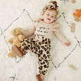 thumbnail image 4 of PatPat Newborn Baby Girls Clothes Long Sleeve Romper Jumpsuit Pants Outfit Set, 0-3 Months, 4 of 9