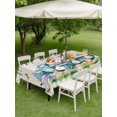 thumbnail image 3 of Outdoor Tablecloth with Umbrella Hole and Zipper, Easter Rectangle Table Cloth 52x70 Inch Waterproof Tablecloth, Green Plaid Blue Truck Eggs Bunny Rustic Picnic Table Cover for Patio Camping, 3 of 7