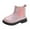 Pink, variant on PEASKJP Girls Booties Warm Lightweight Winter Boot Seasonal Fashion, White 25