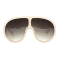 thumbnail image 2 of Oversized Goggle Style Sunglasses Unisex Round Shield Shades UV 400 Beige, Brown, 2 of 4