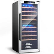 Costway 43 Bottle Wine Cooler Refrigerator Dual Zone Temperature Control w/ 8 Shelves