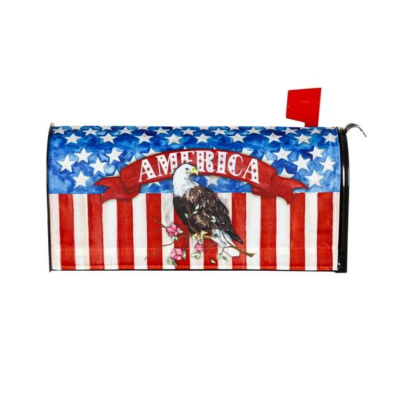 Evergreen God Bless America Eagle Mailbox Cover, 20.5'' x 18'' inches