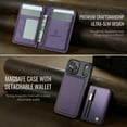 thumbnail image 5 of TECH CIRCLE For Apple iPhone 13 Pro Max PU Leather Protective Case with Card Pocket, Magnetic Detachable Walle Back Covert, Cash Slot, Anti-Scratch, Shock-Absorbent, Qi Wireless Compatible,Purple, 5 of 12