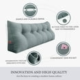 thumbnail image 3 of Rounuo Bed Wedge Pillow for Headboard, Full Triangular Reading Pillow Linen Large Bolster Backrest Support Ergonomics Cushion Gray 54"x20", 3 of 10