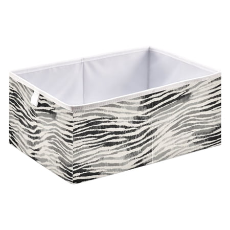 Fabric Storage Bins Foldable Cube For Home Organization Baskets An Zebra-like Pattern