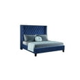 thumbnail image 2 of Allen Queen 6 Pc Vanity Tufted Upholstery Bedroom Set made with Wood in Blue, 2 of 19