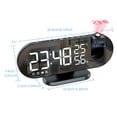 thumbnail image 2 of Reloj despertador con proyección de radio y temperatura y humedad para el hogar, reloj con espejo LED creativo, 2 of 7