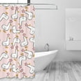 thumbnail image 2 of Shower Curtain, Goose Queen Waterproof Fabric Plastic Shower Curtain, Drying Fast Bathroom Curtain with 9 Buttonholes, Ruffle Shower Curtain 60x72in, 2 of 8
