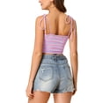 thumbnail image 4 of INSPIRE CHIC Women's Striped Tie Spaghetti Straps Summer Cami Tube Tops XL Multicolor Lavender, 4 of 7