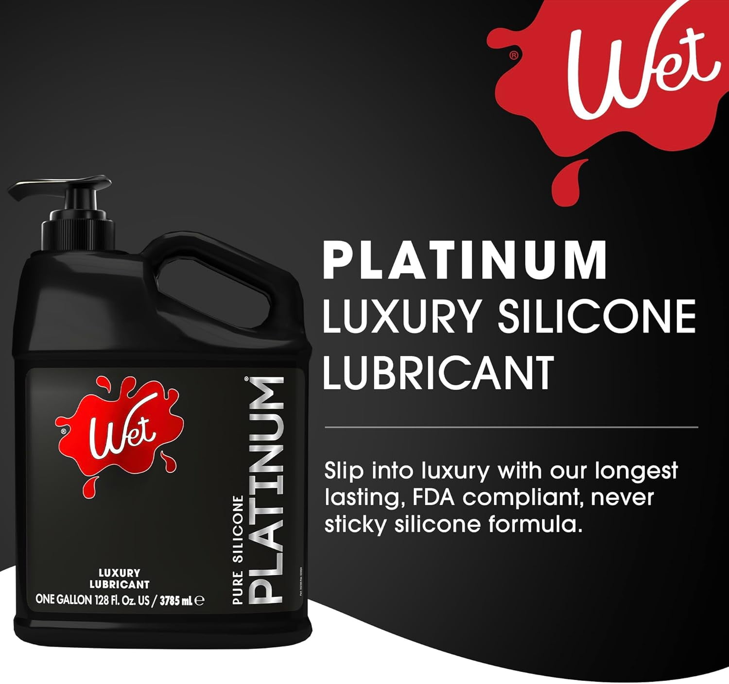 Wet Platinum Silicone-Based Lube, Ultra Long Lasting Guinea