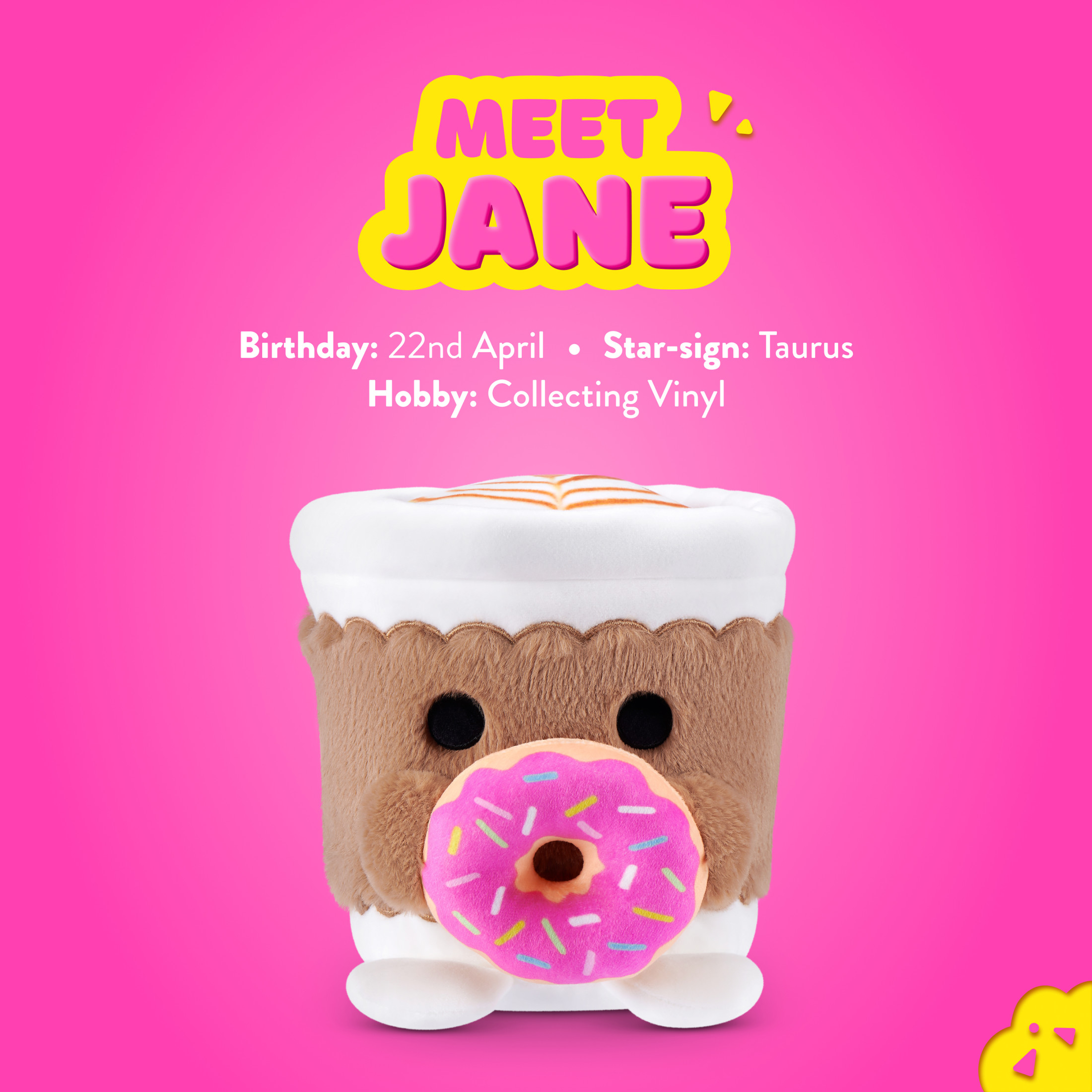 Snackles Core Series 2 Coffee with Donut 8-Inch Soft Plush Toy by ZURU for All Ages