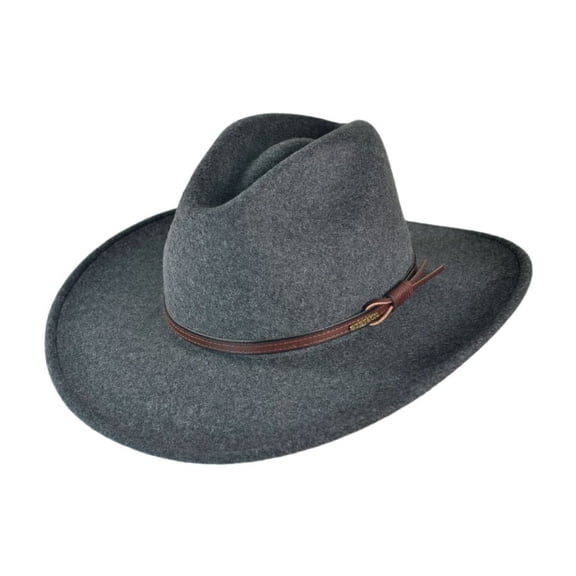Grey Bull Crushable Wool Felt Aussie Hat - XXL - Gray Mix