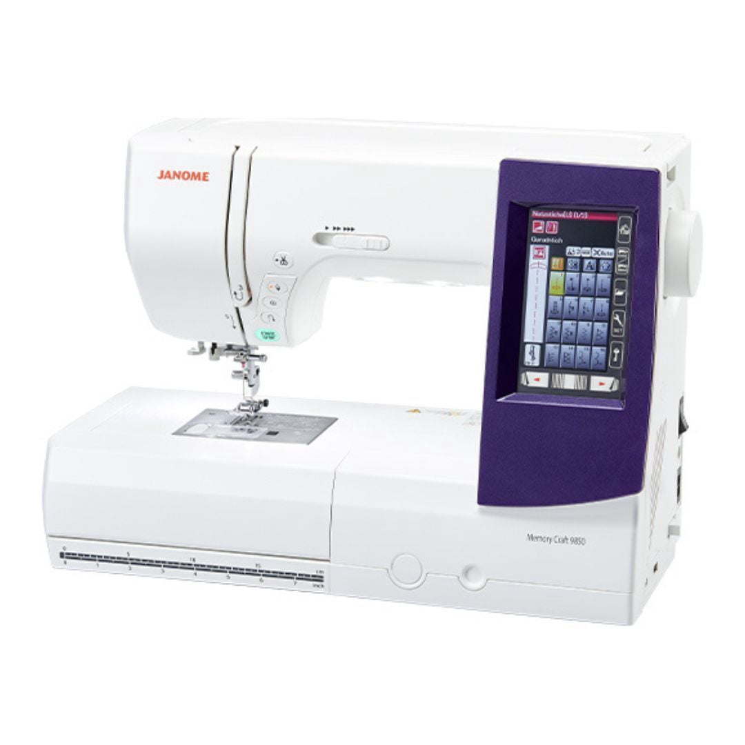 Restored Janome Horizon Memory Craft 9850 Embroidery and Sewing Machine with 200 Built-In Stitches and LCD Full Color Touchscreen (Refurbished)