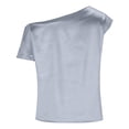 thumbnail image 5 of Women's Tanks Silk Satin Sleeveless U Neck Top with Lightweight Dressy Blouse Feel Casual Summer Sleeveless Shirt for Women Light Blue L, 5 of 5