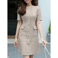 thumbnail image 2 of 2023 ZANZEA Fashion Slim Dresses Summer OL Work Dress Women O Neck Party Sundress Short Sleeve Buttons Up Vestidos Robe Sarafans, 2 of 4