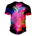thumbnail image 3 of DDAPJ pyju Big and Tall T-shirts for Men 2025 Trendy Tie Dye Print Casual Henley Shirts Slim Fit Crewneck Button Shirt Short Sleeve Collarless Workout Tee Pink XL, 3 of 4
