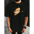 thumbnail image 1 of Manfinity Modomio Men T-Shirts Fit Crew Neck Short Sleeve Basic Tee Bear Casual Funny Summer Cotton, 1 of 4