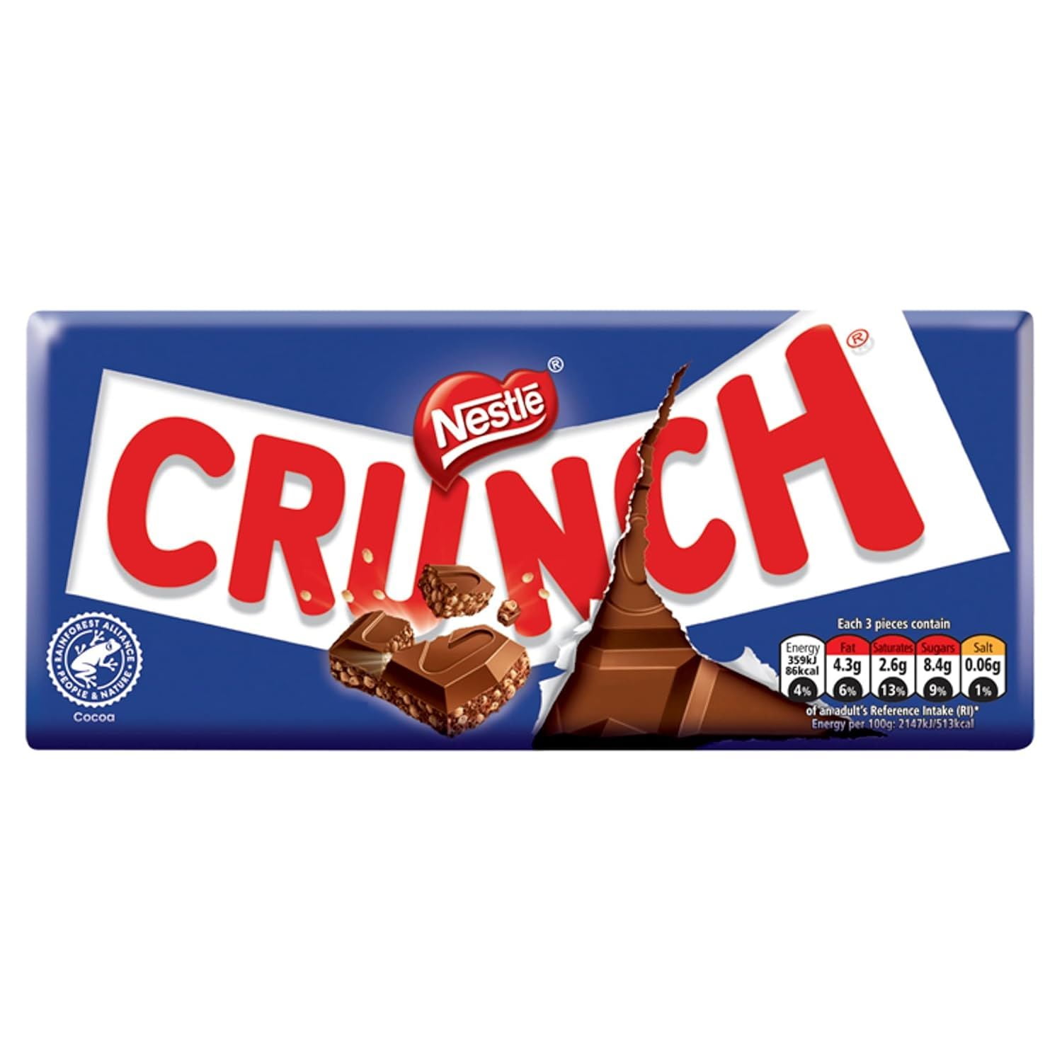 Nestle Crunch Chocolate Bar 100g (Pack of 6)