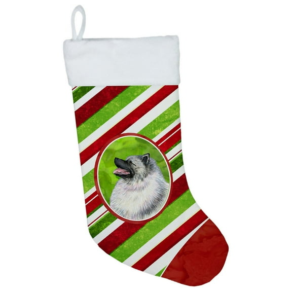 Carolines Treasures SS4557-CS Keeshond Candy Cane Christmas Stocking SS4557 Large multicolor