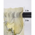 thumbnail image 6 of Marble Yellow Tier Curtains 36 Inch Length,Sheer Curtains for Bedroom Living Room Window Modern Abstract Ink Painting Luxury Rod Pocket Drapes Kitchen Curtains Small Half Window 27.5"x36" 2 Panels, 6 of 7