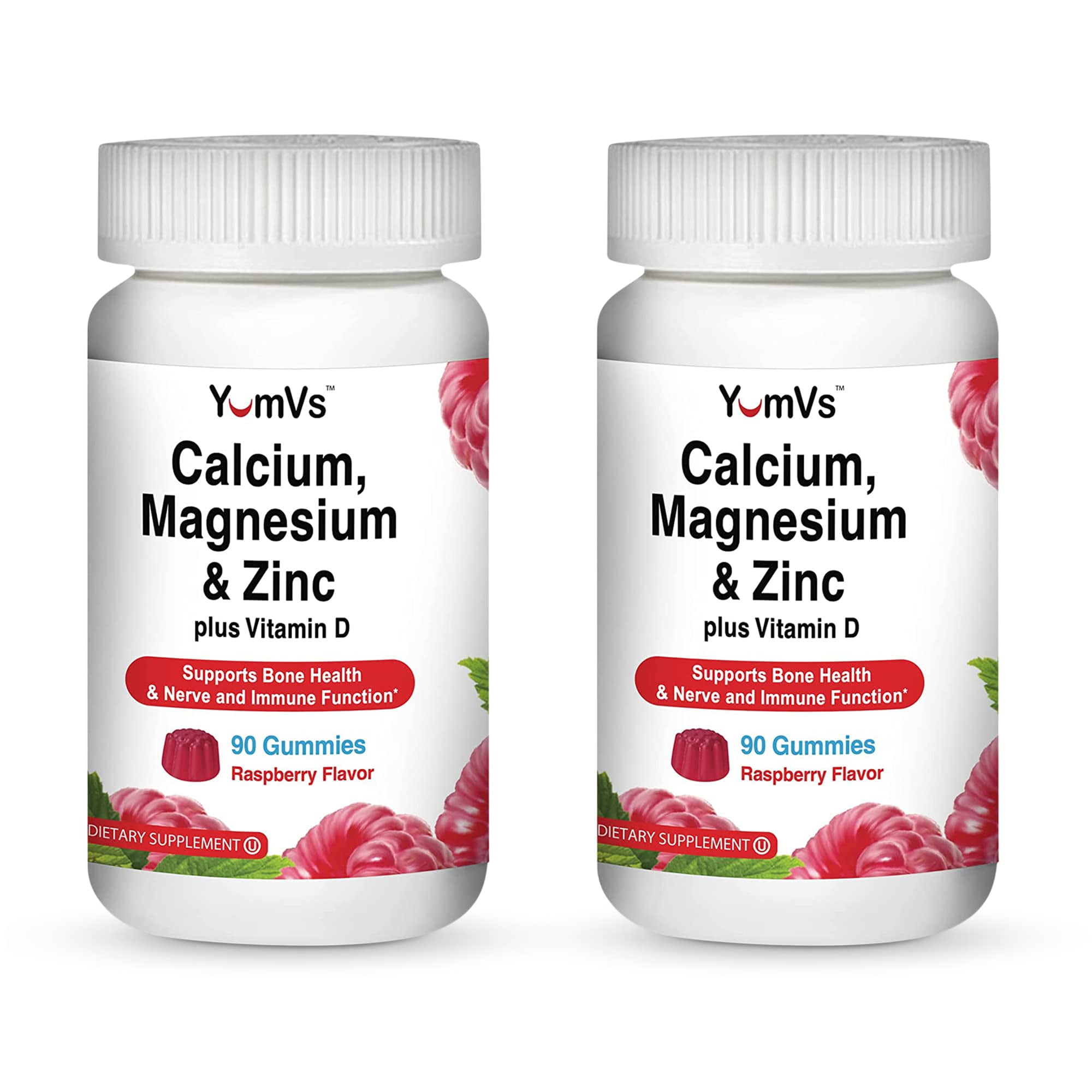 YUMV'S Calcium, Magnesium, Zinc and Vitamin D Gummies (90 Count