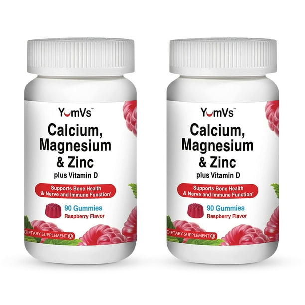 YUMV'S Calcium, Magnesium, Zinc and Vitamin D Gummies (90 Count