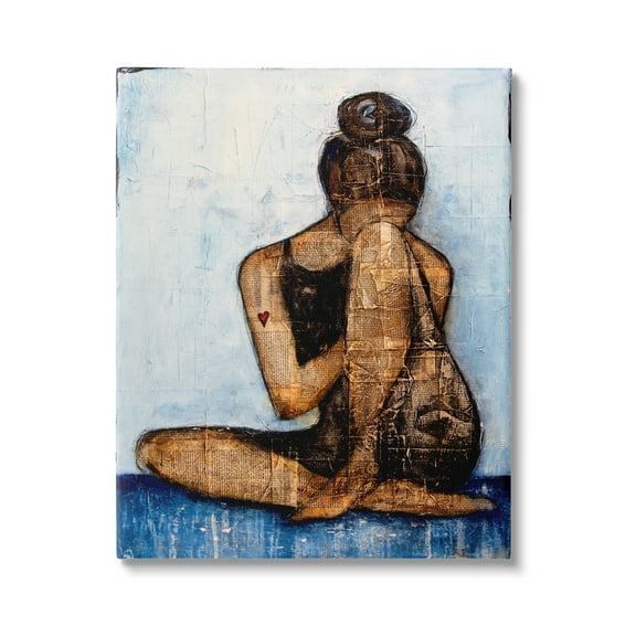 Stupell Industries Emotional Painting Collage Layered Words Girl Heart Painting Gallery Wrapped Canvas Print Wall Art, Design by Erin Ashley