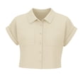 thumbnail image 1 of Blusa George para Mujer, Camisera Beige Talla G, 1 of 4