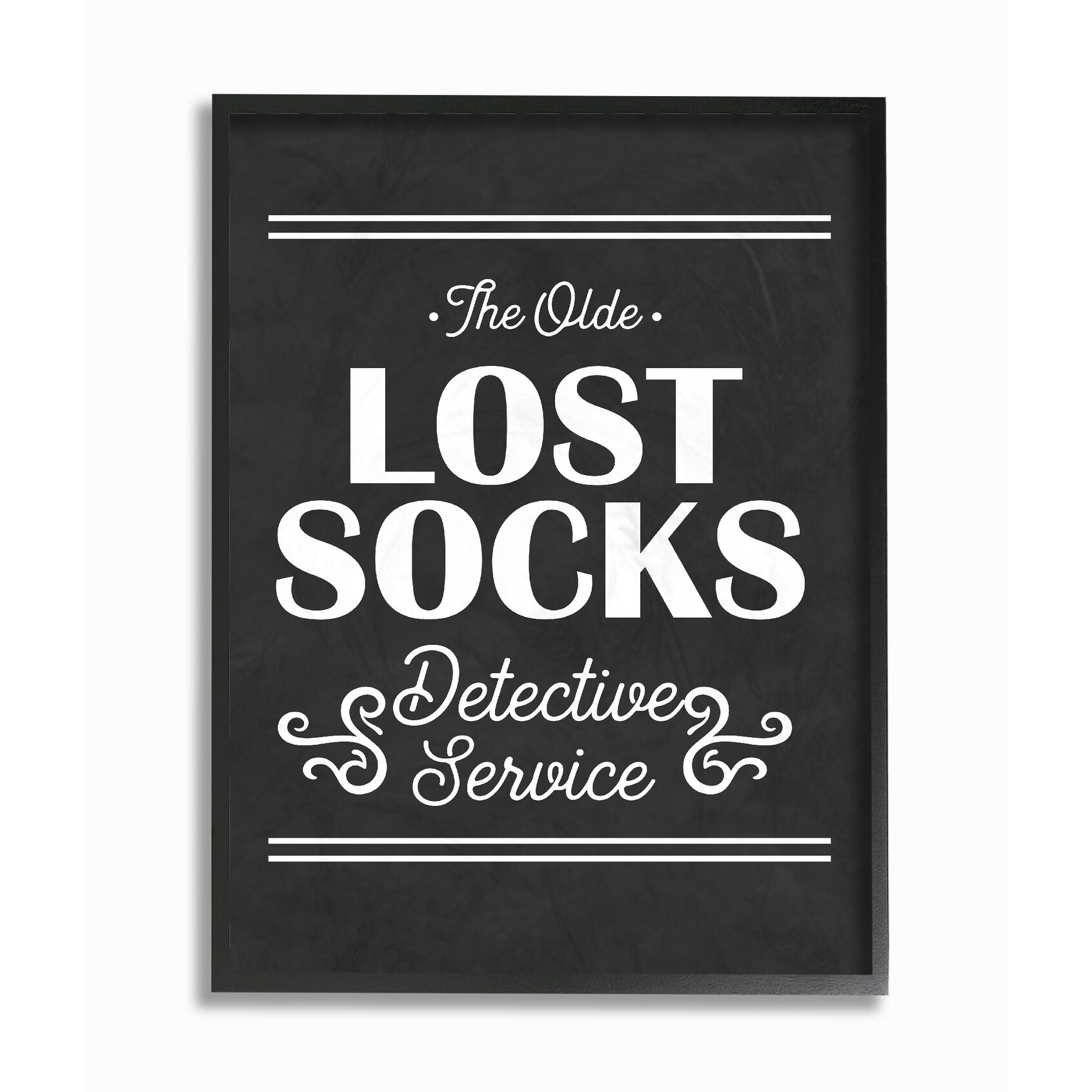Stupell Olde Lost Socks Detective Service Framed Giclee Texture Art 11 x 14