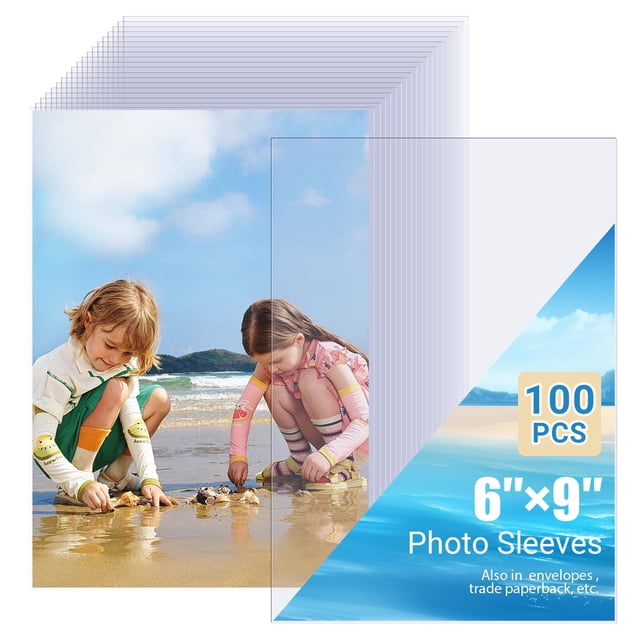 Fundas fotográficas Zofly de 6 x 9 cm (100 unidades), de plástico transparente con carga superior