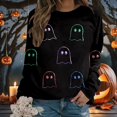 thumbnail image 2 of Arlun Halloween Sweatshirts for Women Cute Ghost Graphic Crewneck Sweatshirts Womens Cute Printed Long Sleeve Loose Lightweight Tops 2025 Fall Winter Hoodles Pullovers Black S, 2 of 4