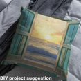 thumbnail image 2 of Castle Fairy Coastal Lodge Cabin Fabric by the Yard 5 Yards, Beach Farmhouse Fabric for Sewing, Nature Sea Wave Sunset Home Decor Fabric by the Yard, 2 of 6