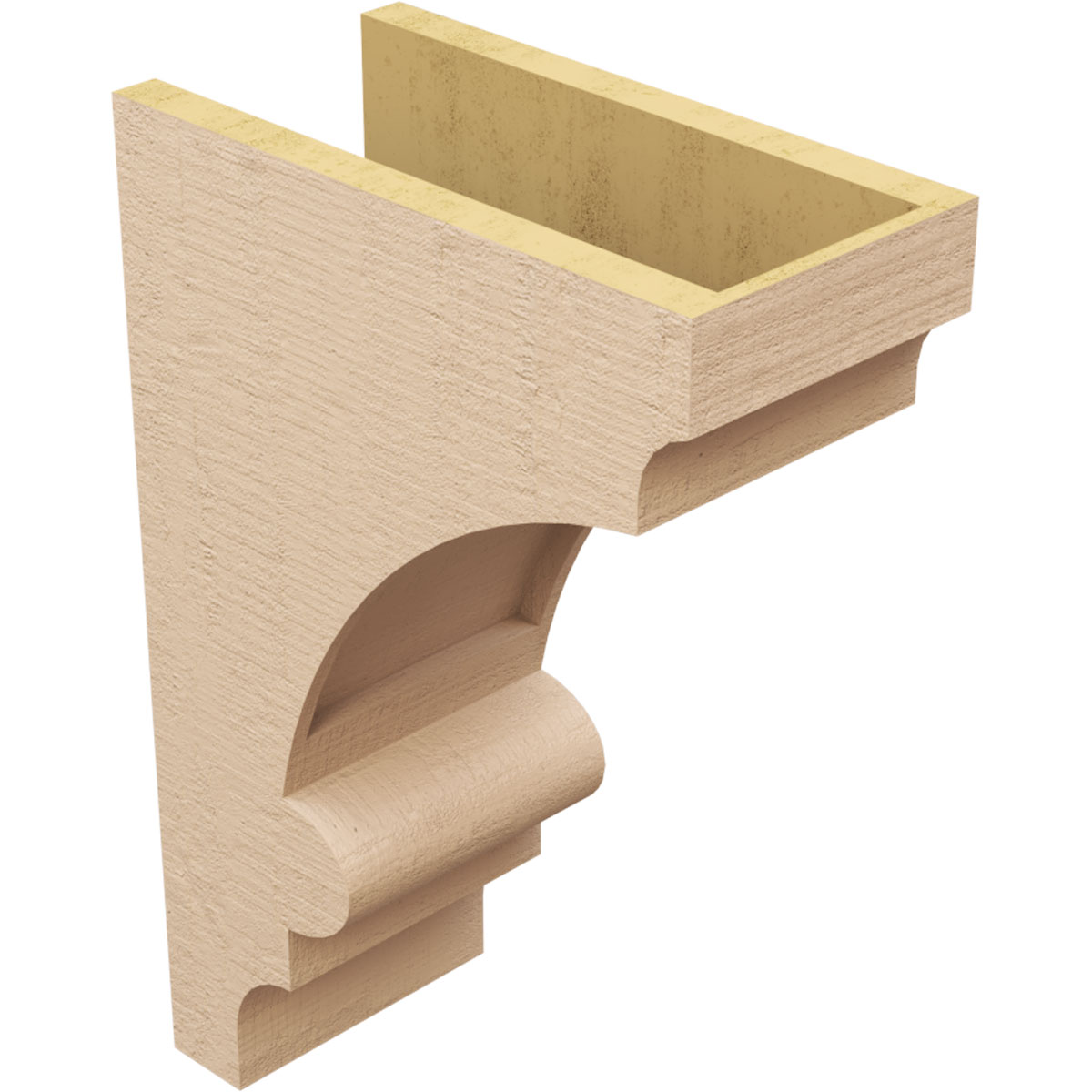 7"W x 14"D x 21"H Classic Diane Rough Cedar Woodgrain TimberThane Corbel, Primed Tan