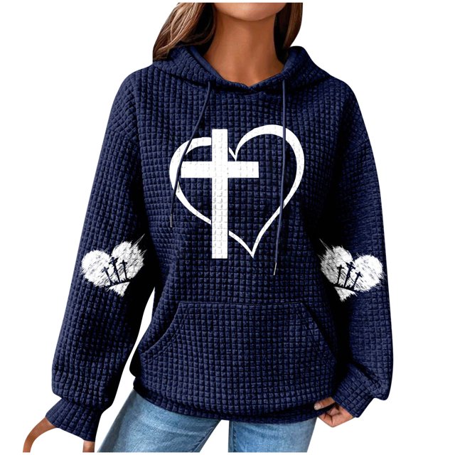 Chandails à Capuchon pour Femmes, Blouse à Manches Longues Imprimée Décontractée Sweat à Capuche