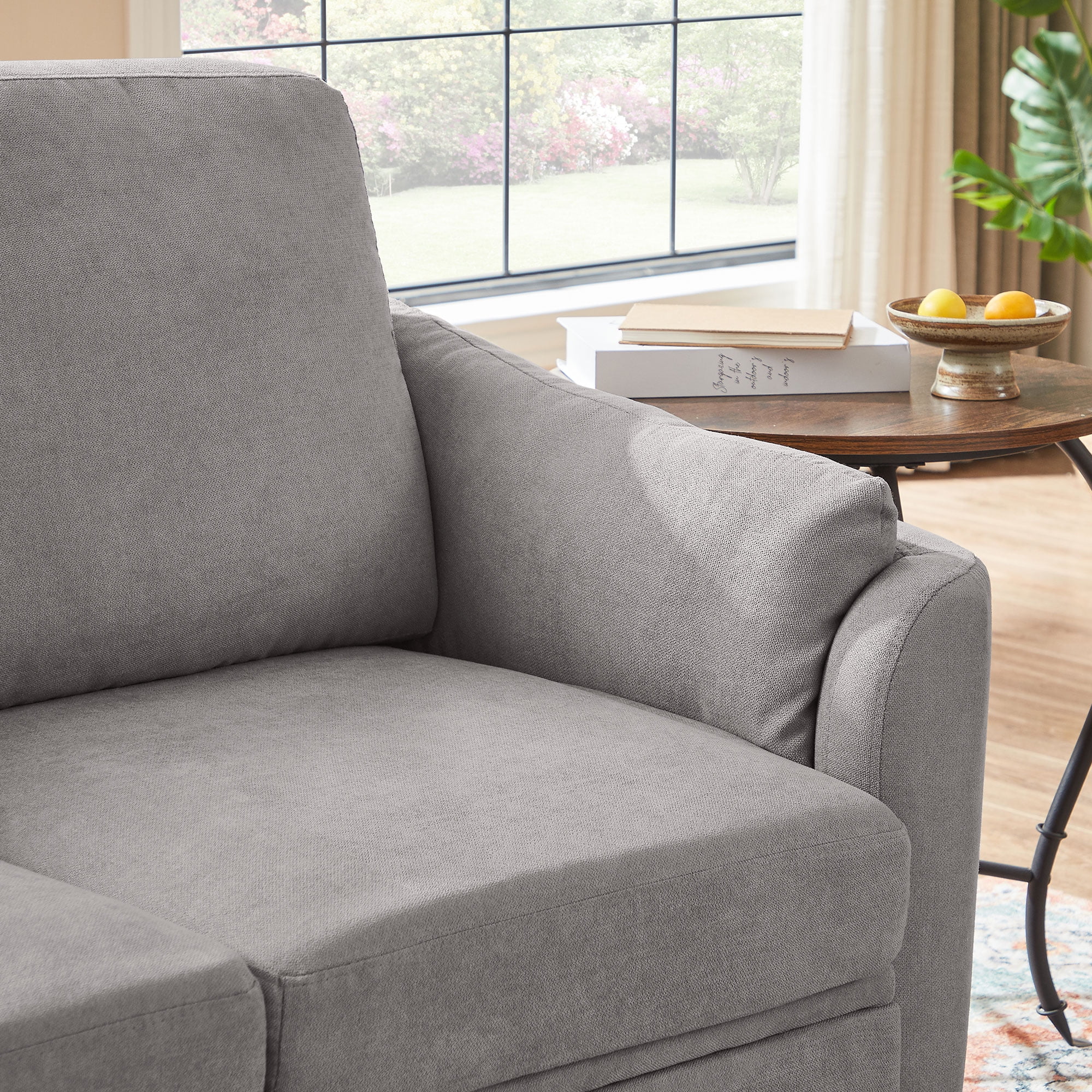 Soscana Small Sofa Couch Loveseat, 2 Seater Sofa for Living Room Apartment Bedroom Studio Office Small Space,Light Gray