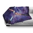 thumbnail image 3 of Galaxy Soft Flannel Fleece Throw Blanket, Illustration in Starry Sky Outer Space Themed Illustration, Cozy Plush for Indoor and Outdoor Use, 50" x 60", Purple Blue and Black, by Ambesonne, 3 of 6