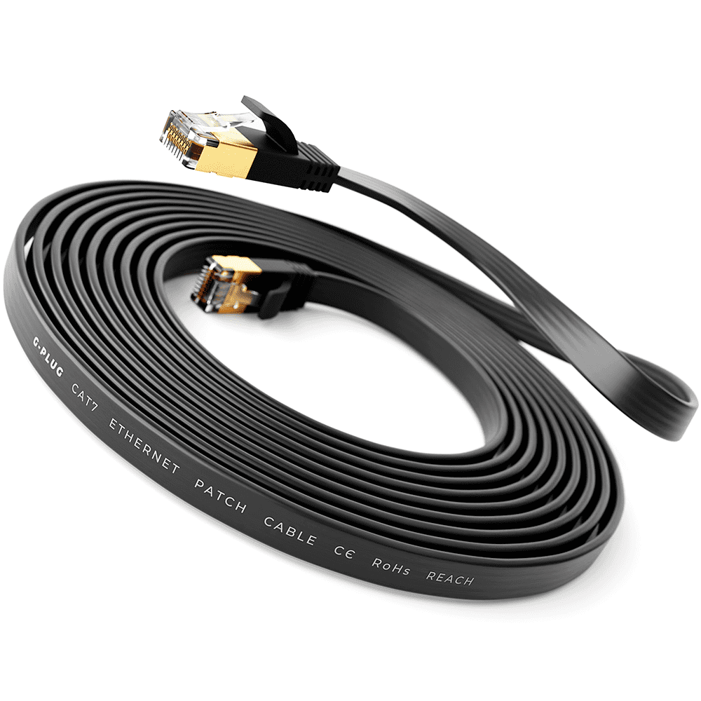 25FT Cat 7 High Speed Cable Flat Wire RJ45 Network Cable w