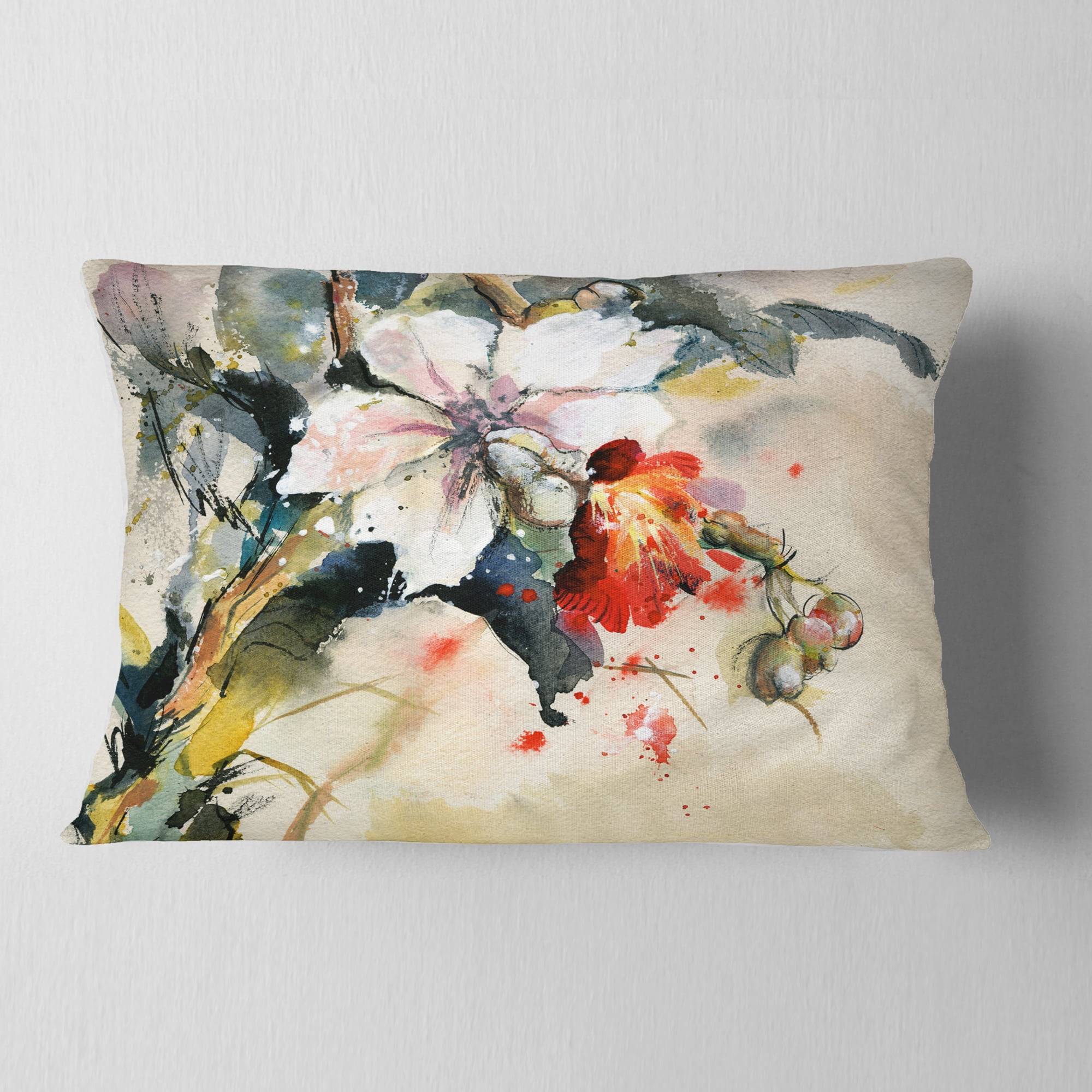 Designart Orchid in Bloom - Floral Throw Pillow - 12x20