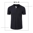thumbnail image 5 of YYDGH On Clearance Mens Slim Fit Waffle Henley Shirt Casual Lightweight Front Placket Short Sleeve Button Up Shirts Muscle Jerseys Tee Tops(Black,XXL), 5 of 5