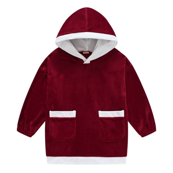 XQYLOS Kids Wearable Blanket Hoodie Oversized Hooded Sweatshirt with Giant Pockets Cozy Warm Winter Clothes for Toddler Children