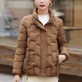 thumbnail image 1 of Parkas de manga larga para mujer, chaqueta de plumón informal con cuello alto y moda, chaqueta acolchada de algodón para mujer, abrigo moderno para mujer, 1 of 9