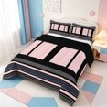 thumbnail image 2 of Erosebridal Abstract Line Art Full Size Comforter Sets,Minimalist Lines Bedding Comforter Set,Black Reversible,3pcs,1 Comforter and 2 Pillowcases, 2 of 7