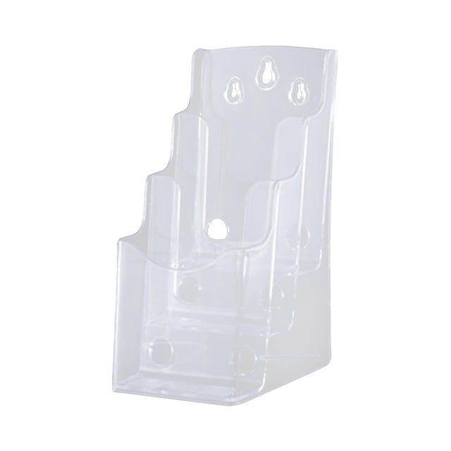 Soporte para folletos de acrílico, soporte para folletos, estante trasero inclinado, soporte para letreros de mesa para folletos, menú, oficina, recep A6 3 niveles