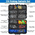 thumbnail image 3 of Fishing Swivels Accessories Tackle Kit, 174pcs Barrel Rolling Swivels Snaps, Sinker Slides, Crossline Three Way Swivel, Fishing Line Beads, Duo Lock Snaps for Bass Trout Saltwater Freshwater, 3 of 6